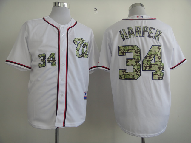 Men Washington Nationals #34 Harper White Camo MLB Jerseys->washington nationals->MLB Jersey